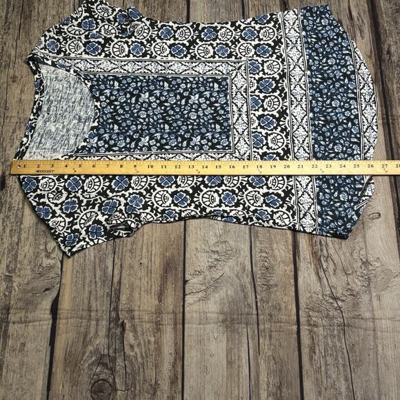 Lucky Brand Floral Shirt Women Top Size Medium Blue - Picture 4 of 5